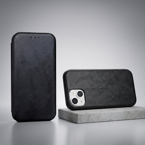 Apex Flip Black Leather Case for Apple iphone 13