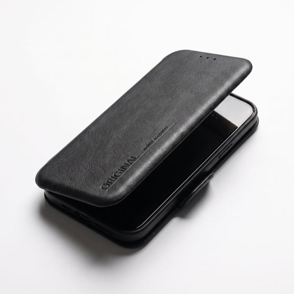 Apex Flip Black Leather Case for Apple iphone 13