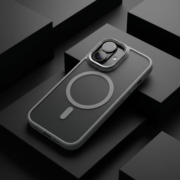 Ringmag Matte Grey case for Apple iphone 17