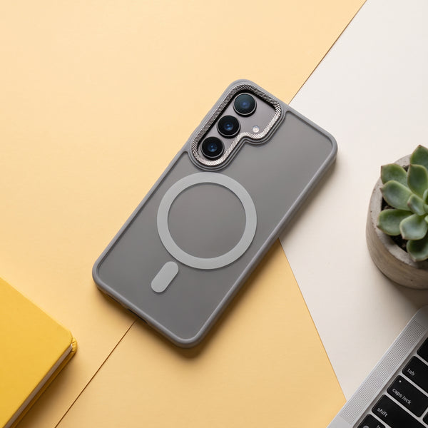 Ringmag Matte Grey case for Samsung S25