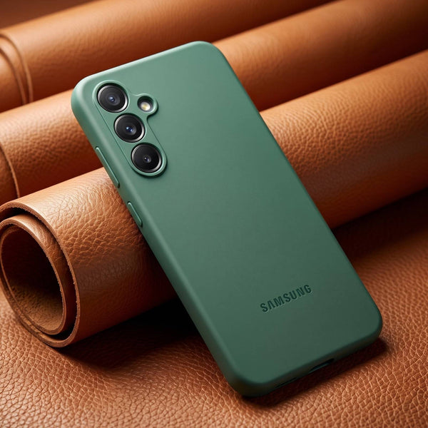 Dark Green Original Camera Safe Silicone case for Samsung S25 FE