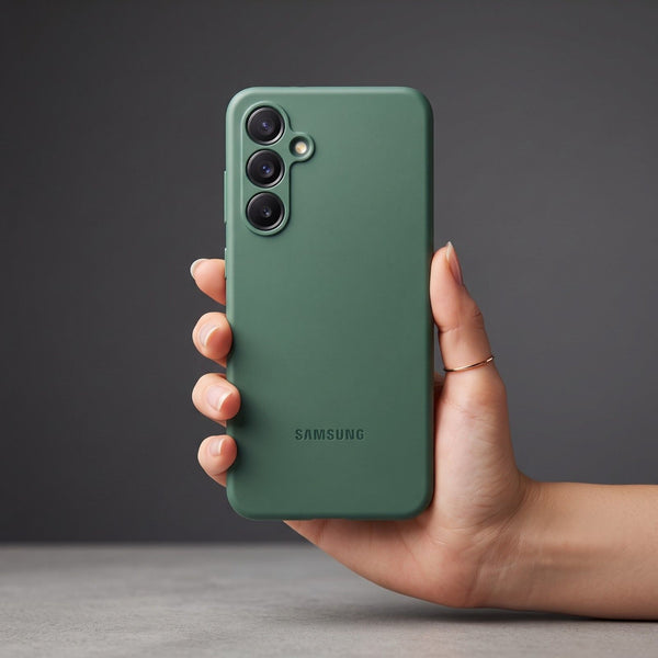 Dark Green Original Camera Safe Silicone case for Samsung S25 FE