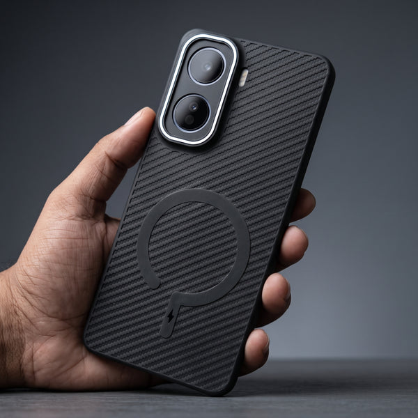 Gripon Black (Grey RING) Silicone Case for Vivo T5 Pro