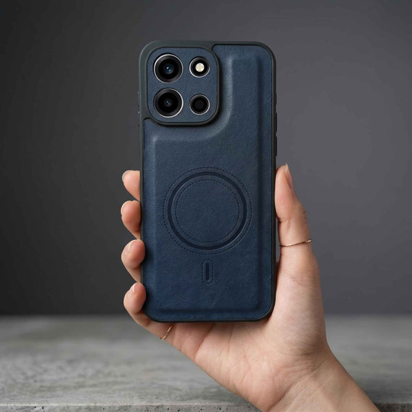 Crest Dark Blue Leather Case for Oneplus Nord 6
