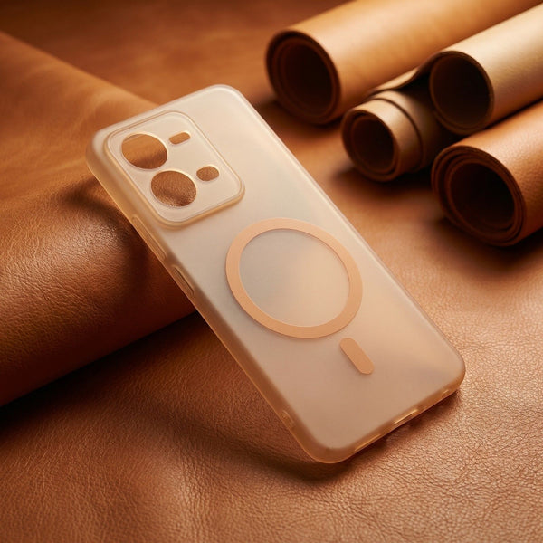 Natural Titanium Paper Matte Magsafe Case for Vivo V25
