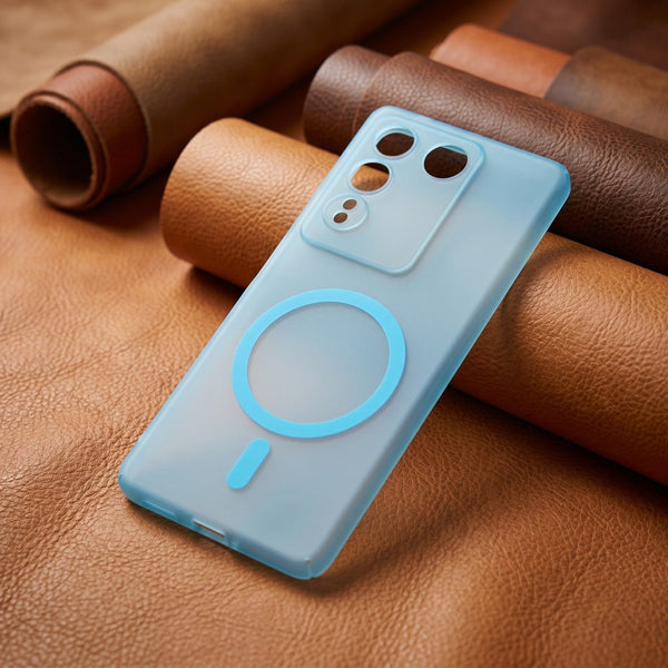 Blue Paper Matte Magsafe Case for Vivo V27 Pro