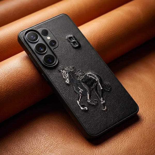 Black Leather Horse No. 3 OC Ornamented for Samsung S26 Ultra
