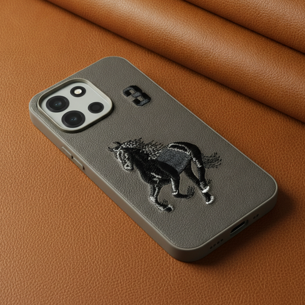 Grey Leather Horse No. 3 OC Ornamented for Oneplus Nord 6