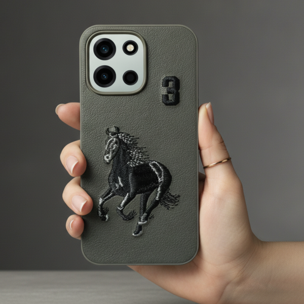 Grey Leather Horse No. 3 OC Ornamented for Oneplus Nord 6