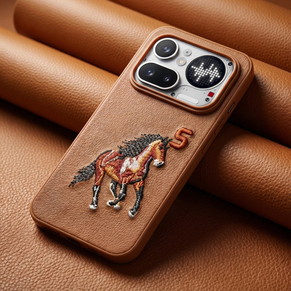 Brown Leather CP  Horse No. 5 Ornamented for Nothing Phone 4A Pro