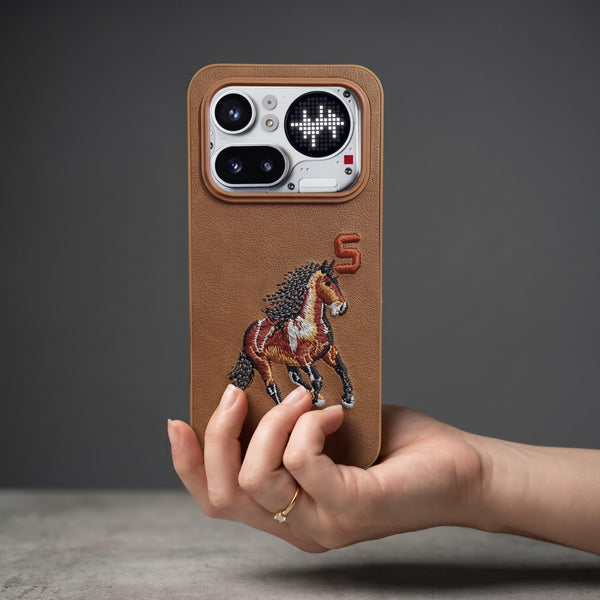 Brown Leather CP  Horse No. 5 Ornamented for Nothing Phone 4A Pro