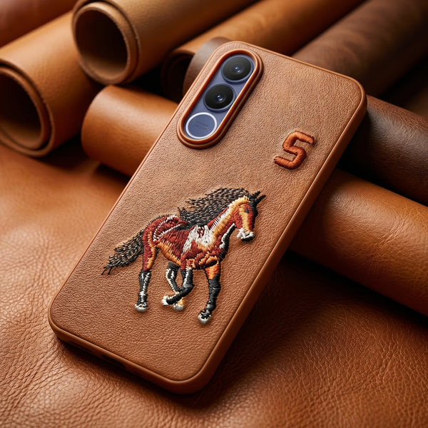 Brown Leather Horse No. 5 OC Ornamented for Vivo V70 Fe