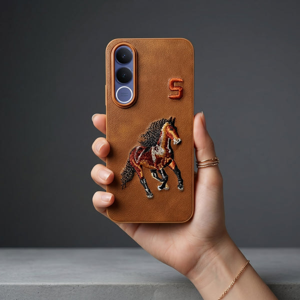 Brown Leather Horse No. 5 OC Ornamented for Vivo V70 Fe