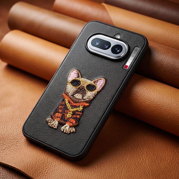 Black Leather Bulldog  OC Ornamented for Nothing Phone 4a