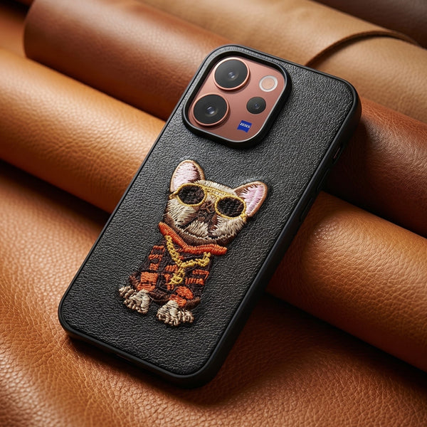 Black Leather Bulldog  OC Ornamented for Vivo V70