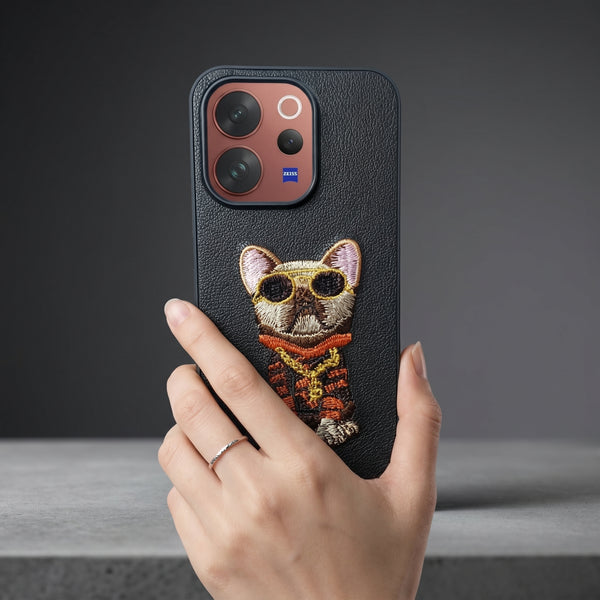 Black Leather Bulldog  OC Ornamented for Vivo V70