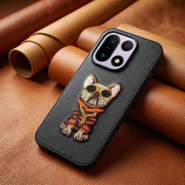 Black Leather Bulldog  OC Ornamented for Oneplus 15