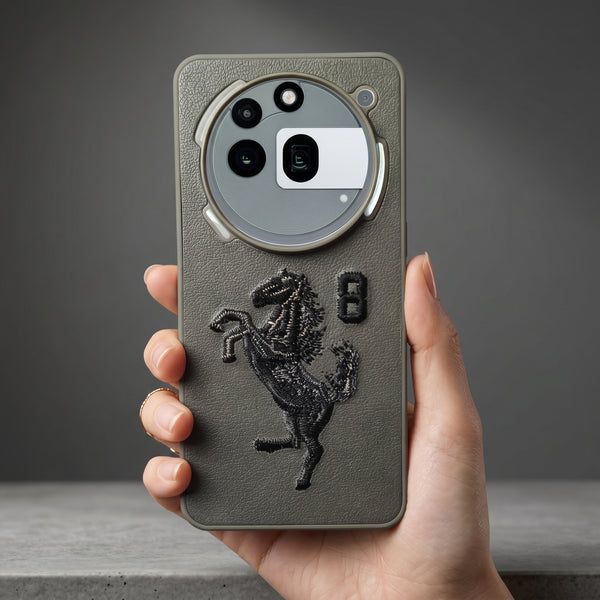 Grey Leather Horse No.8 OC Ornamented for Nothing Phone 3A Pro