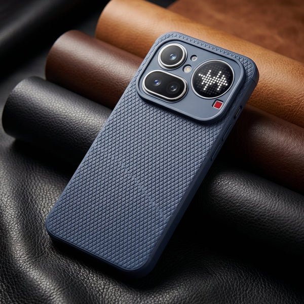 Dark Blue Line Wave Silicone Case for Nothing Phone 4A Pro