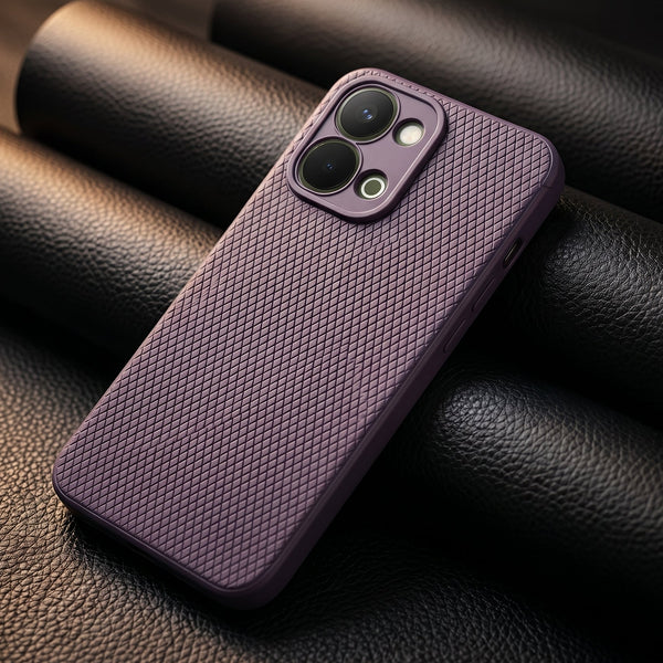 Deep Purple Line Wave Silicone Case for Vivo T5X
