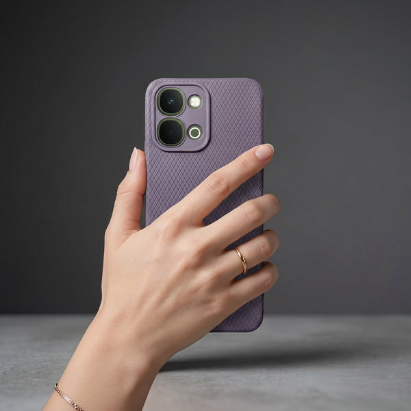 Deep Purple Line Wave Silicone Case for Vivo T5X