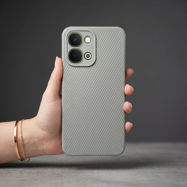 Grey Line Wave Silicone Case for Vivo T5X