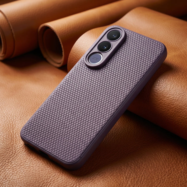 Deep Purple Line Wave Silicone Case for Vivo V70 Fe