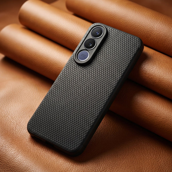 Black Line Wave Silicone Case for Vivo V70 Fe