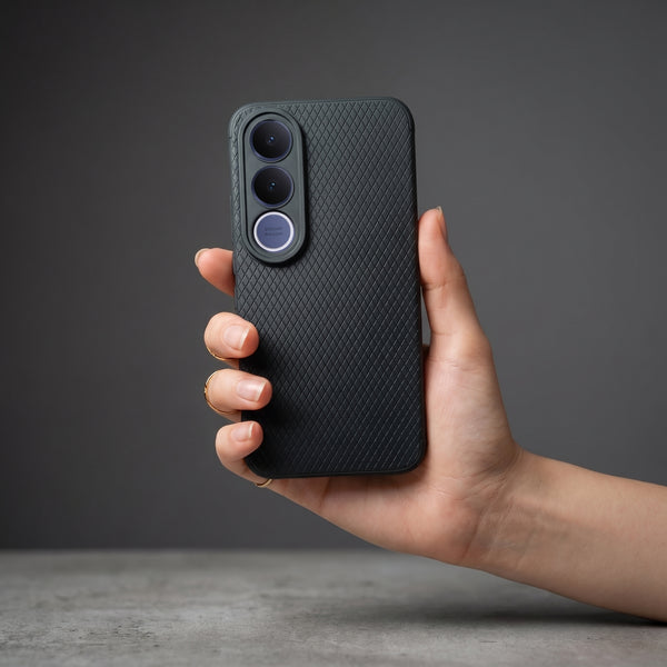 Black Line Wave Silicone Case for Vivo V70 Fe