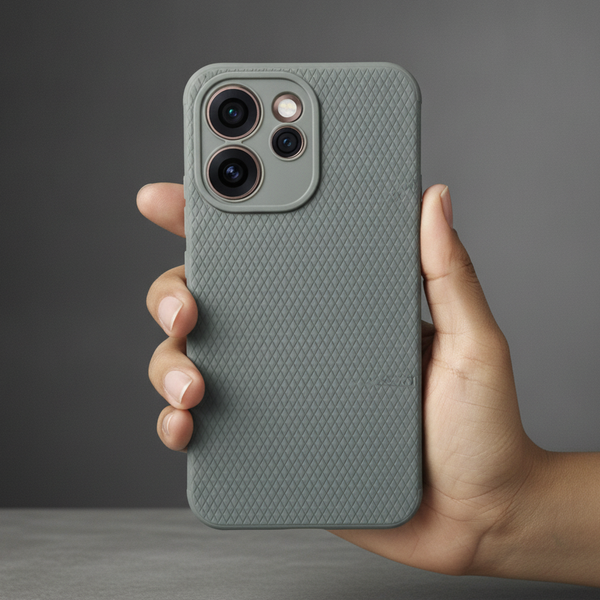 Grey Line Wave Silicone Case for Oppo Reno 15 Pro
