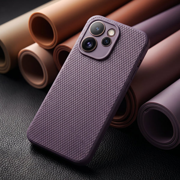 Deep Purple Line Wave Silicone Case for Oppo Reno 15 Pro