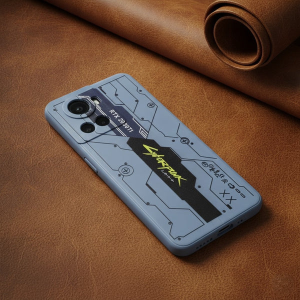 Blue Cyberpunk Embossed Silicone case for Oneplus 10r