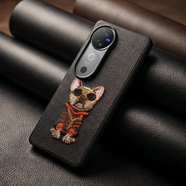 Black Leather Bulldog  OC Ornamented for Vivo V40