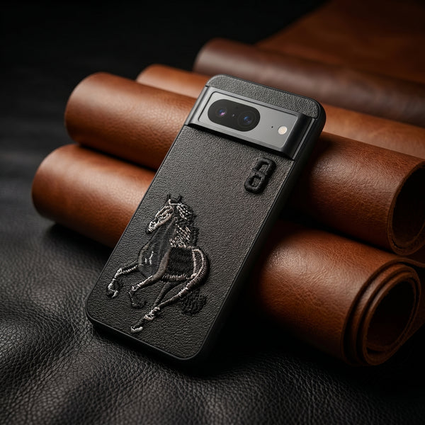 Black Leather Horse No. 3 OC Ornamented for Google Pixel 8