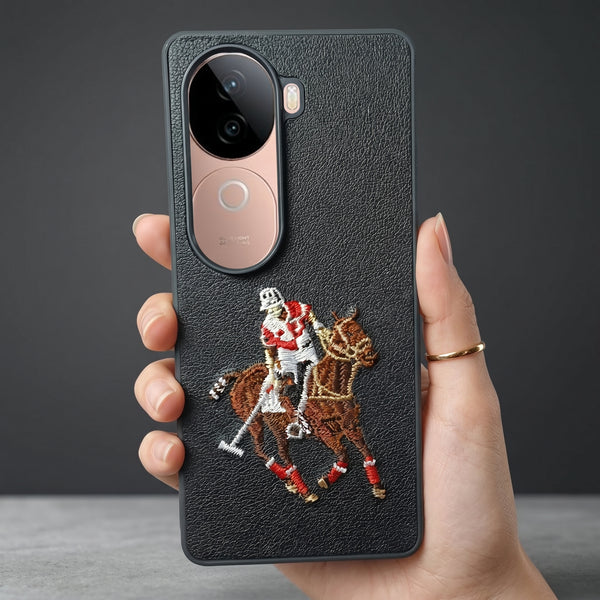 Black Leather Horse Rider OC Ornamented for Vivo V40e