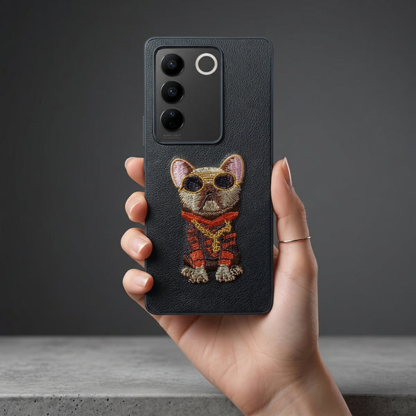 Black Leather Bulldog  OC Ornamented for Vivo V27