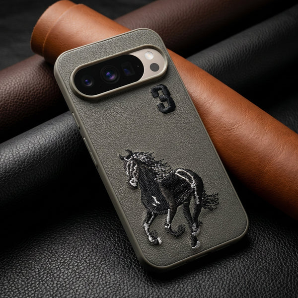 Grey Leather Horse No. 3 OC Ornamented for Google Pixel 10 Pro