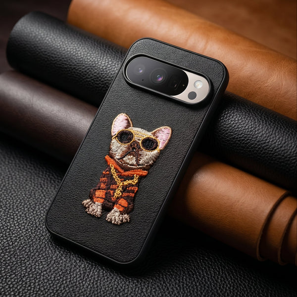 Black Leather Bulldog  OC Ornamented for Google Pixel 10 Pro