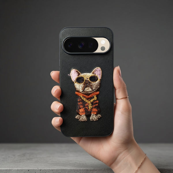Black Leather Bulldog  OC Ornamented for Google Pixel 10 Pro