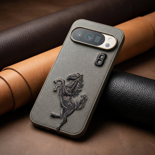 Grey Leather Horse No. 8 OC Ornamented for Google Pixel 10 Pro