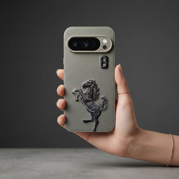 Grey Leather Horse No. 8 OC Ornamented for Google Pixel 10 Pro