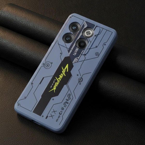 Blue Cyberpunk Embossed Silicone case for Oneplus 10T