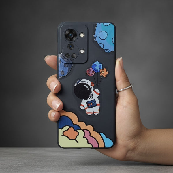 Black Baloon Astro Embossed Silicone Case for Oneplus Nord 2T