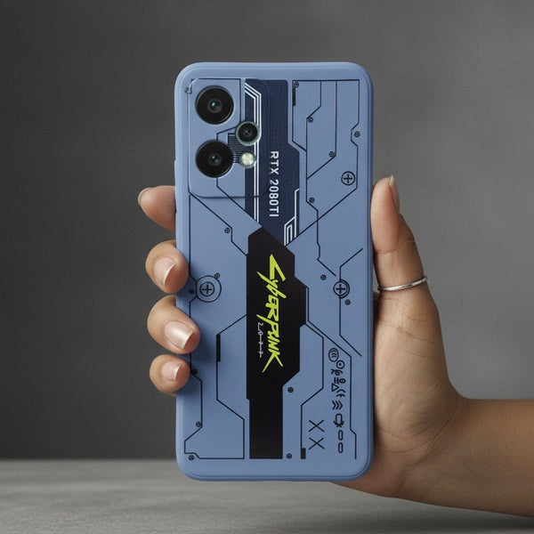Blue Cyberpunk Embossed Silicone case for Oneplus Nord Ce 2 Lite