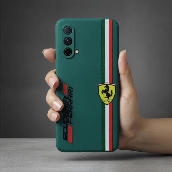 Dark Green SCUFERRA Embossed Silicone case for Oneplus Nord Ce
