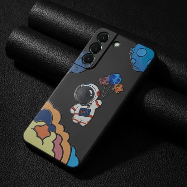 Black Baloon Astro Embossed Silicone Case for Samsung S22