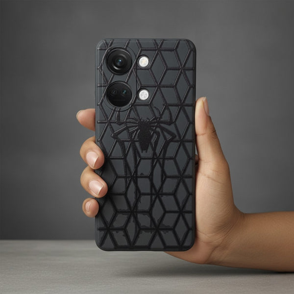 Black Spydy Embossed Silicone case for Oneplus Nord 3