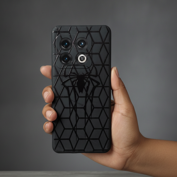 Black Spydy Embossed Silicone case for Oneplus 10 Pro