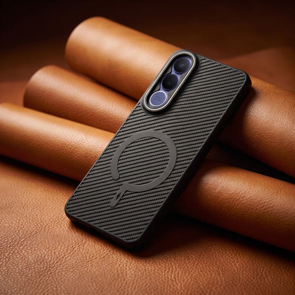 Gripon Black (Grey RING) Silicone Case for Vivo V70 FE