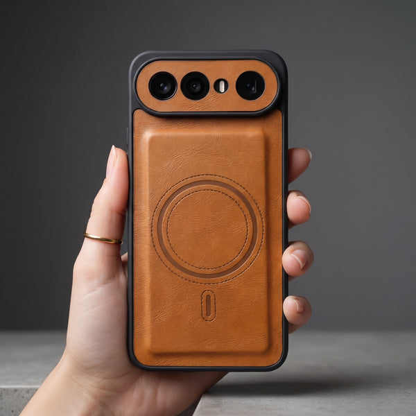 Crest Brown Leather Case for Vivo X300 FE